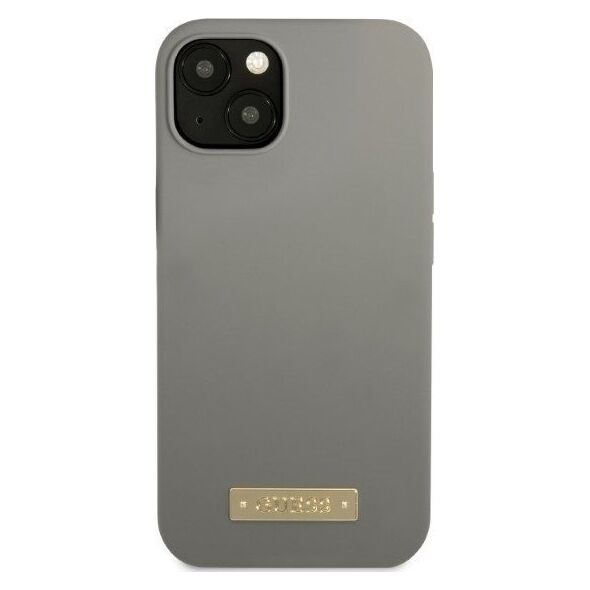 Guess Guess GUHMP13SSPLG iPhone 13 mini 5,4" szary/grey hard case Silicone Logo Plate MagSafe NoSize