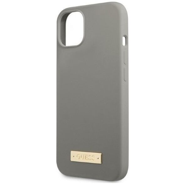 Guess Guess GUHMP13SSPLG iPhone 13 mini 5,4" szary/grey hard case Silicone Logo Plate MagSafe NoSize