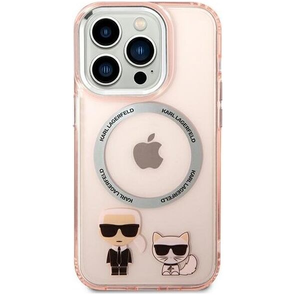 Karl Lagerfeld Karl Lagerfeld KLHMP14LHKCP iPhone 14 Pro 6,1" hardcase różowy/pink Karl & Choupette Aluminium Magsafe NoSize