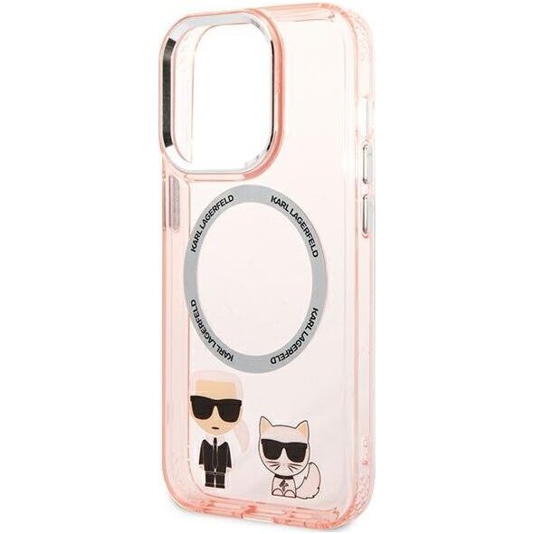Karl Lagerfeld Karl Lagerfeld KLHMP14LHKCP iPhone 14 Pro 6,1" hardcase różowy/pink Karl & Choupette Aluminium Magsafe NoSize