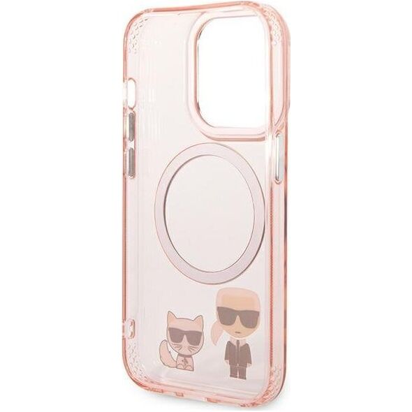 Karl Lagerfeld Karl Lagerfeld KLHMP14LHKCP iPhone 14 Pro 6,1" hardcase różowy/pink Karl & Choupette Aluminium Magsafe NoSize