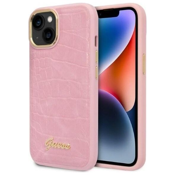 Guess Etui Guess GUHCP14MHGCRHP Apple iPhone 14 Plus różowy/pink hardcase Croco Collection