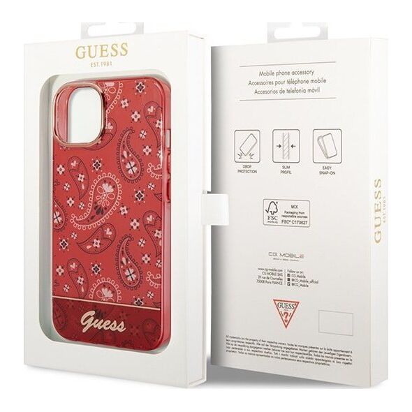 Guess Etui Guess GUHCP14MHGBNHR Apple iPhone 14 Plus czerwony/red hardcase Bandana Paisley