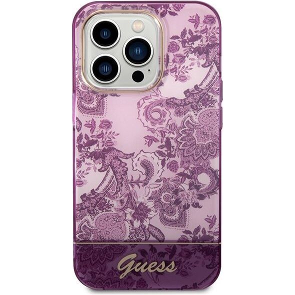 Guess Etui Guess GUHCP14XHGPLHF Apple iPhone 14 Pro Max fuksja/fuschia hardcase Porcelain Collection