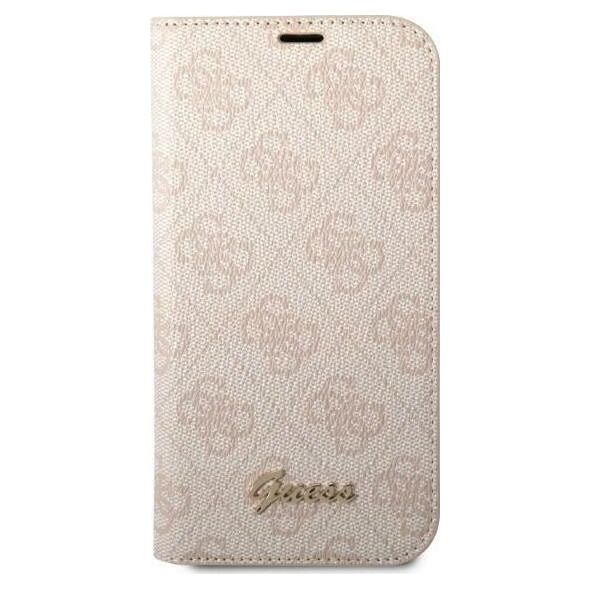 Guess Etui Guess GUBKP14LHG4SHP Apple iPhone 14 Pro różowy/pink book 4G Vintage Gold Logo