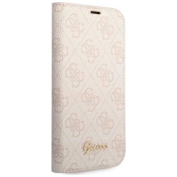Guess Etui Guess GUBKP14LHG4SHP Apple iPhone 14 Pro różowy/pink book 4G Vintage Gold Logo