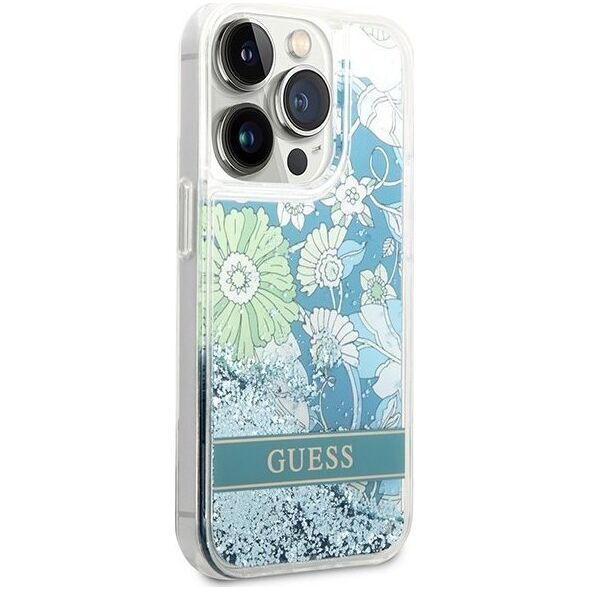 Guess Etui Guess GUHCP14XLFLSN Apple iPhone 14 Pro Max zielony/green hardcase Flower Liquid Glitter