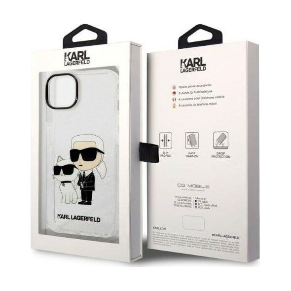 Karl Lagerfeld Etui Karl Lagerfeld KLHCP14MHNKCTGT Apple iPhone 14 Plus transparent hardcase IML GLIT NFT Karl&Choupette