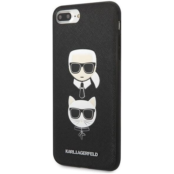 Karl Lagerfeld Etui Karl Lagerfeld KLHCI8LSAKICKCBK Apple iPhone 8/7 Plus czarny/black hardcase Saffiano Ikonik Karl&Choupette Head
