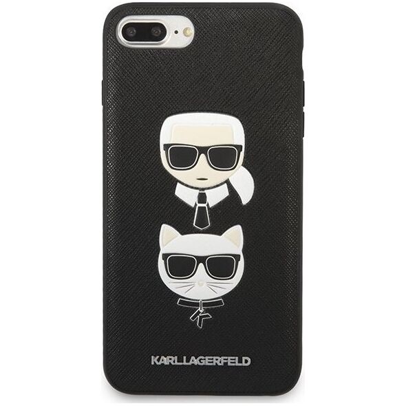 Karl Lagerfeld Etui Karl Lagerfeld KLHCI8LSAKICKCBK Apple iPhone 8/7 Plus czarny/black hardcase Saffiano Ikonik Karl&Choupette Head