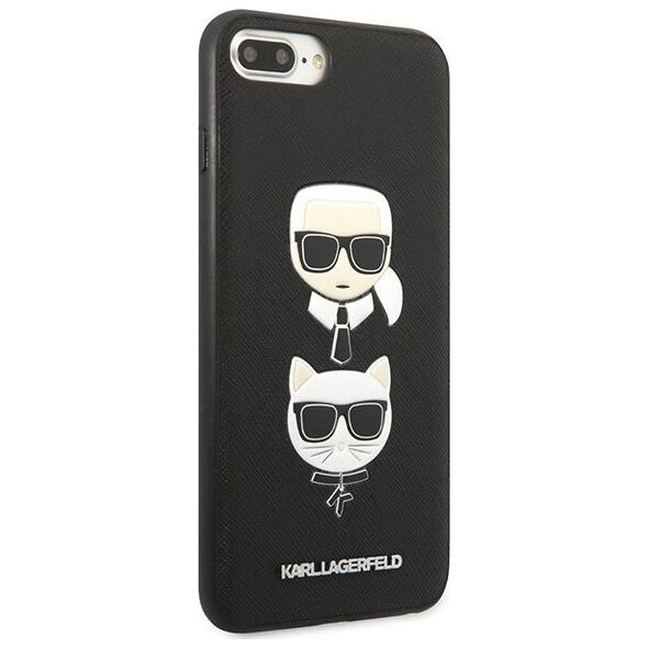 Karl Lagerfeld Etui Karl Lagerfeld KLHCI8LSAKICKCBK Apple iPhone 8/7 Plus czarny/black hardcase Saffiano Ikonik Karl&Choupette Head