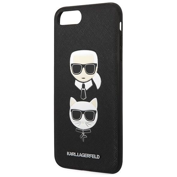 Karl Lagerfeld Etui Karl Lagerfeld KLHCI8LSAKICKCBK Apple iPhone 8/7 Plus czarny/black hardcase Saffiano Ikonik Karl&Choupette Head