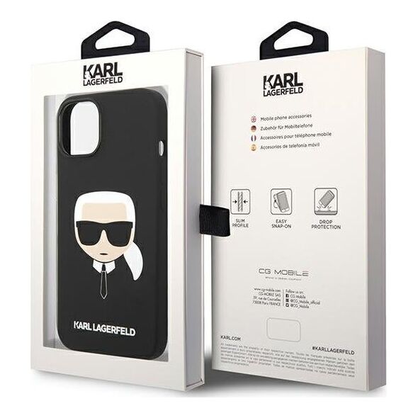 Karl Lagerfeld Etui Karl Lagerfeld KLHMP14MSLKHBK Apple iPhone 14 Plus hardcase czarny/black Silicone Karl`s Head Magsafe