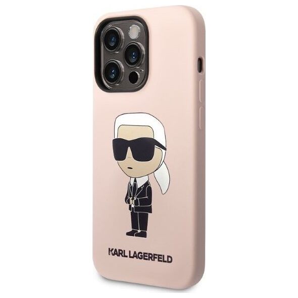 Karl Lagerfeld Etui Karl Lagerfeld KLHMP14LSNIKBCP Apple iPhone 14 Pro hardcase różowy/pink Silicone NFT Ikonik Magsafe