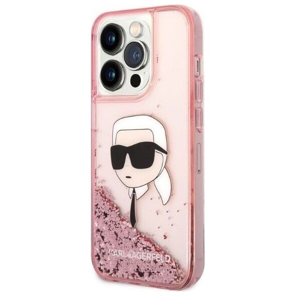Karl Lagerfeld Etui Karl Lagerfeld KLHCP14LLNKHCP Apple iPhone 14 Pro różowy/pink hardcase Glitter NFT Karl Head