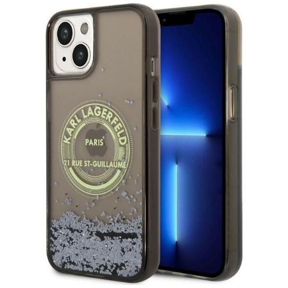 Karl Lagerfeld Etui Karl Lagerfeld KLHCP14SLCRSGRK Apple iPhone 14 czarny/black hardcase Liquid Glitter RSG