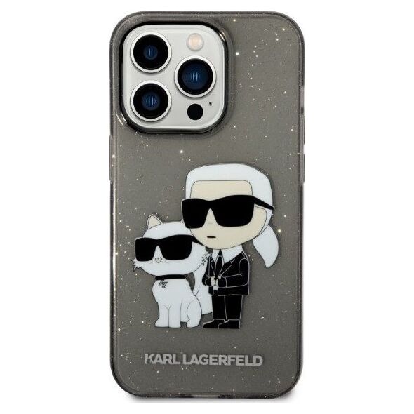Karl Lagerfeld Etui Karl Lagerfeld KLHCP14LHNKCTGK Apple iPhone 14 Pro czarny/black hardcase IML GLIT NFT Karl&Choupette