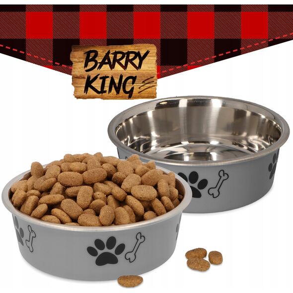 Barry King Miska antypoślizgowa z nadrukiem, szara, M (0,45 l)