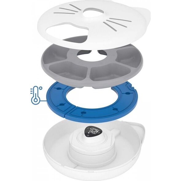 Catit Pixi Smart 6-Meal Feeder, karmidło automatyczne, dla kota, 32 × 34,5 × 9,2 cm