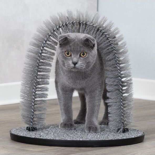 Trixie Szczotka dla kotów Fur Care Arch, 36 x 33cm, szara