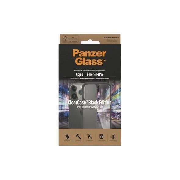 PanzerGlass PanzerGlass ClearCase iPhone 14 Pro 6.1" Antibacterial czarny/black 0406
