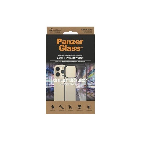 PanzerGlass PanzerGlass ClearCase iPhone 14 Pro Max 6,7" Antibacterial czarny/black 0408