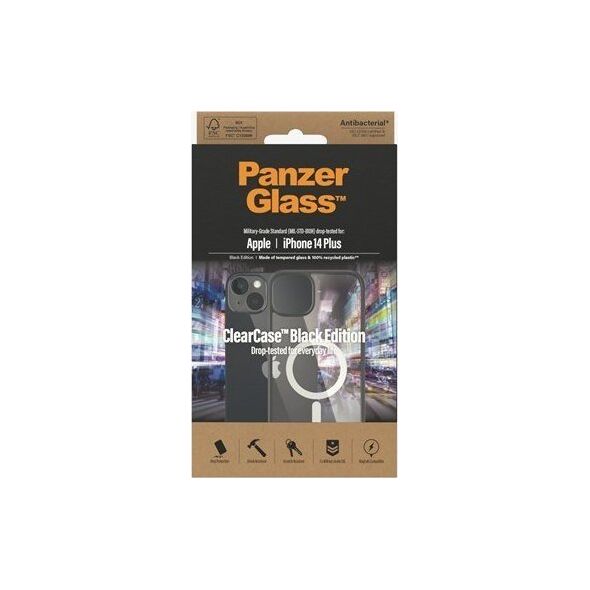 PanzerGlass PanzerGlass ClearCase MagSafe iPhone 14 Plus 6,7" Antibacterial czarny/black 0415