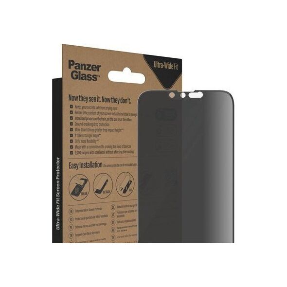 PanzerGlass PanzerGlass Ultra-Wide Fit iPhone 14 / 13 Pro / 13 6,1" Privacy Screen Protection Antibacterial P2771