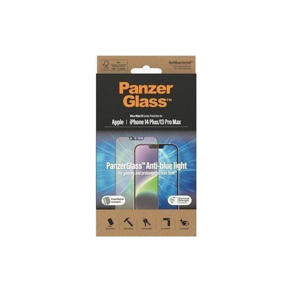 PanzerGlass PanzerGlass Ultra-Wide Fit iPhone 14 Plus / 13 Pro Max 6,7" Screen Protection Antibacterial Easy Aligner Included Anti-blue light 2793