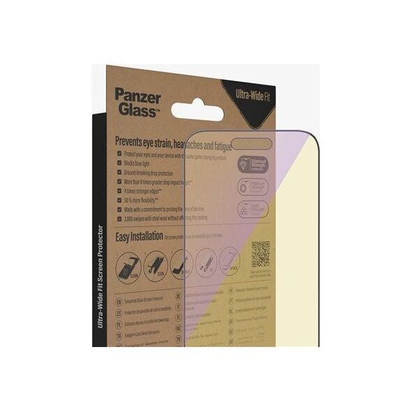 PanzerGlass PanzerGlass Ultra-Wide Fit iPhone 14 Pro 6,1" Screen Protection Antibacterial Easy Aligner Included Anti-blue light 2792