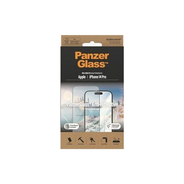 PanzerGlass PanzerGlass Ultra-Wide Fit iPhone 14 Pro 6,1" Screen Protection Anti-reflective Antibacterial Easy Aligner Included 2788