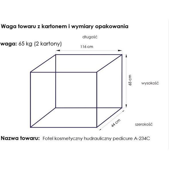 Activeshop FOTEL KOSMETYCZNY HYD. A 234C PEDI BIAŁY