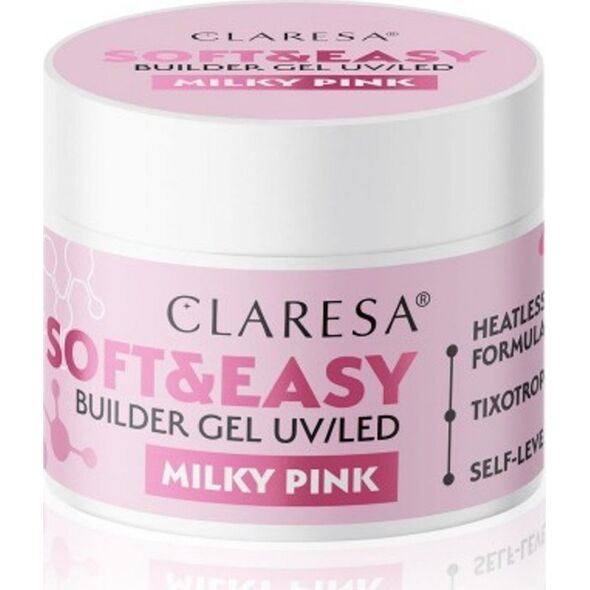 Claresa Żel budujący do paznokci Soft&Easy Builder - Milky Pink 12 g