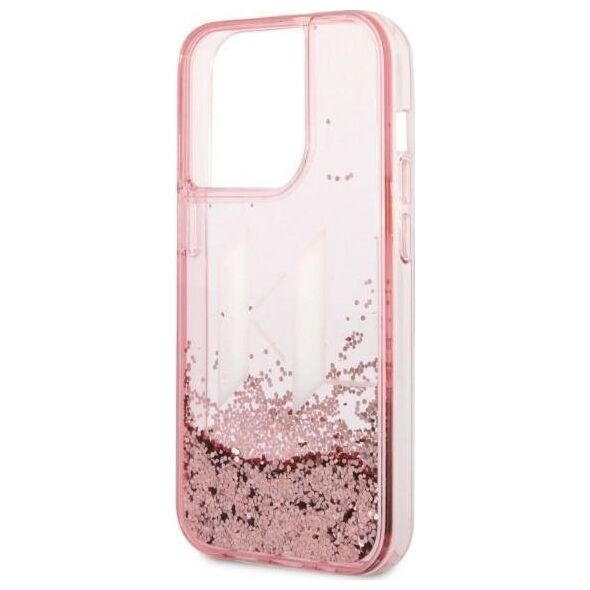Karl Lagerfeld Etui Karl Lagerfeld Liquid Glitter Big KL HardCase do iPhone 14 Pro różowe