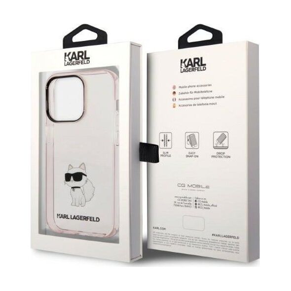 Karl Lagerfeld Etui Karl Lagerfeld KLHCP14LHNCHTCP Apple iPhone 14 Pro różowy/pink hardcase Ikonik Choupette