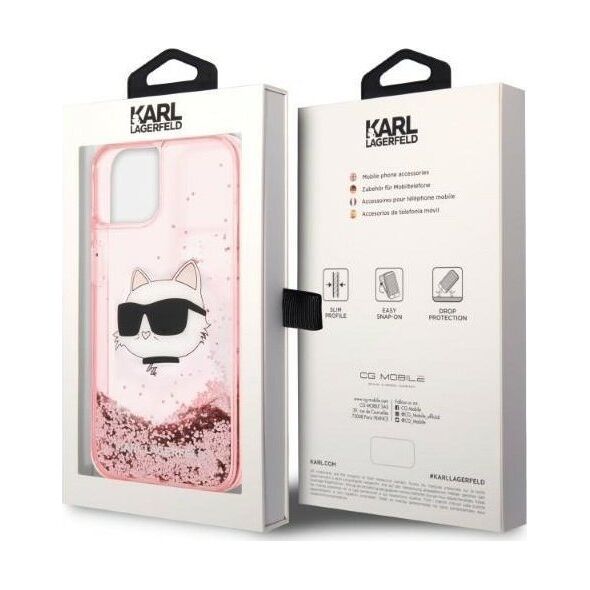 Karl Lagerfeld Etui Karl Lagerfeld KLHCP14MLNCHCP Apple iPhone 14 Plus różowy/pink hardcase Glitter Choupette Head
