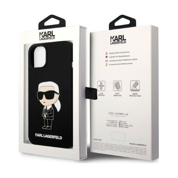 Karl Lagerfeld Etui Karl Lagerfeld KLHCP14MSNIKBCK Apple iPhone 14 Plus hardcase czarny/black Silicone Ikonik