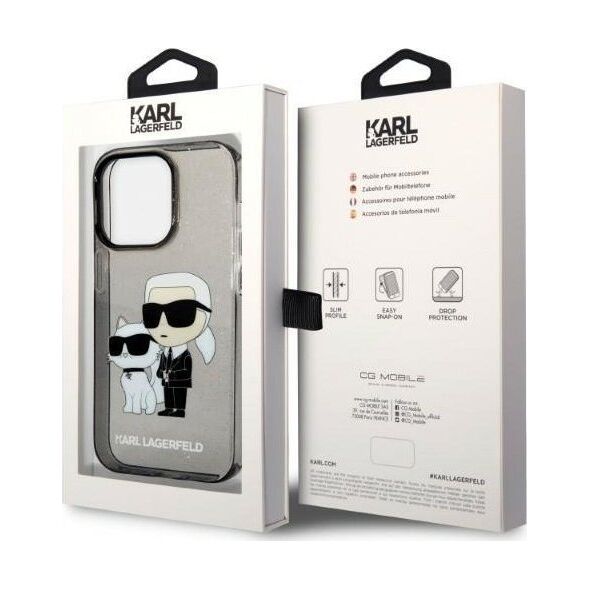 Karl Lagerfeld Etui Karl Lagerfeld KLHCP14XHNKCTGK Apple iPhone 14 Pro Max czarny/black hardcase IML GLIT NFT Karl&Choupette