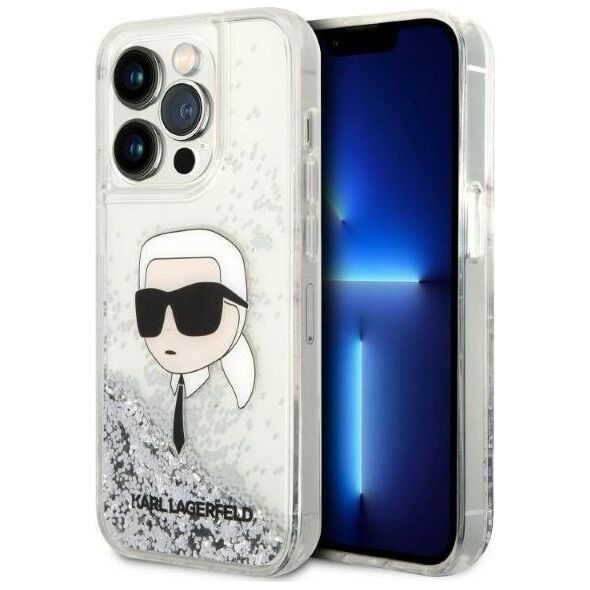 Karl Lagerfeld Etui Karl Lagerfeld KLHCP14XLNKHCH Apple iPhone 14 Pro Max srebrny/silver hardcase Glitter Karl Head
