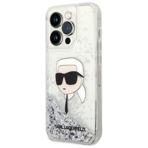 Karl Lagerfeld Etui Karl Lagerfeld KLHCP14XLNKHCH Apple iPhone 14 Pro Max srebrny/silver hardcase Glitter Karl Head