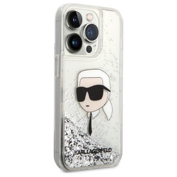 Karl Lagerfeld Etui Karl Lagerfeld KLHCP14XLNKHCH Apple iPhone 14 Pro Max srebrny/silver hardcase Glitter Karl Head