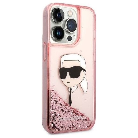 Karl Lagerfeld Etui Karl Lagerfeld KLHCP14XLNKHCP Apple iPhone 14 Pro Max różowy/pink hardcase Glitter NFT Karl Head