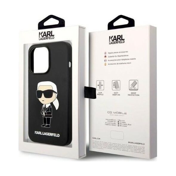 Karl Lagerfeld Etui Karl Lagerfeld KLHCP14XSNIKBCK Apple iPhone 14 Pro Max hardcase czarny/black Silicone Ikonik