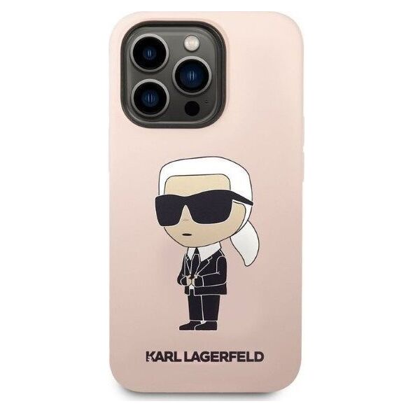 Karl Lagerfeld Etui Karl Lagerfeld KLHCP14XSNIKBCP Apple iPhone 14 Pro Max hardcase różowy/pink Silicone Ikonik