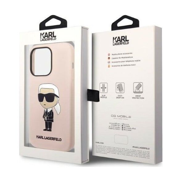 Karl Lagerfeld Etui Karl Lagerfeld KLHCP14XSNIKBCP Apple iPhone 14 Pro Max hardcase różowy/pink Silicone Ikonik