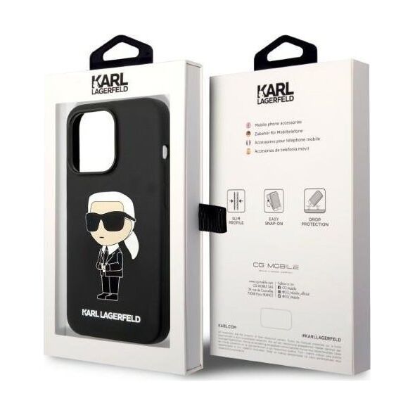 Karl Lagerfeld Etui Karl Lagerfeld KLHMP14XSNIKBCK Apple iPhone 14 Pro Max hardcase czarny/black Silicone NFT Ikonik Magsafe