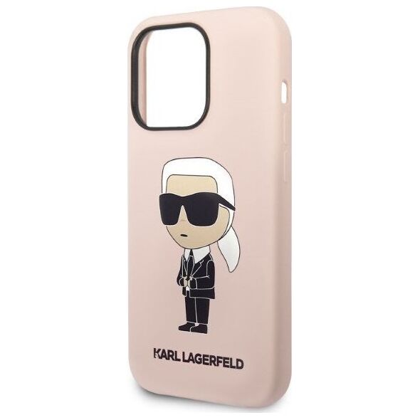 Karl Lagerfeld Etui Karl Lagerfeld KLHMP14XSNIKBCP Apple iPhone 14 Pro Max hardcase różowy/pink Silicone NFT Ikonik Magsafe