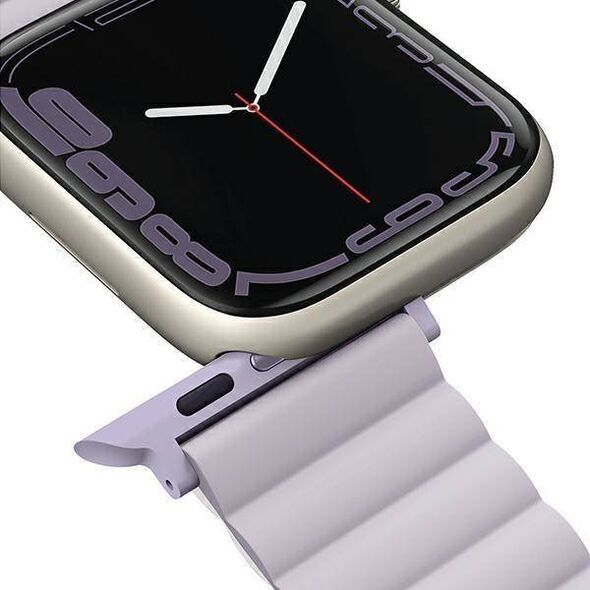 Uniq Pasek UNIQ Revix Apple Watch 4/5/6/7/SE/8/Ultra 44/45/49mm Reversible Magnetic lilak-biały/lilac-white