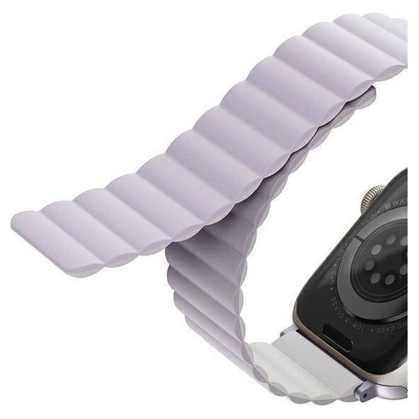 Uniq Pasek UNIQ Revix Apple Watch 4/5/6/7/SE/8/Ultra 44/45/49mm Reversible Magnetic lilak-biały/lilac-white