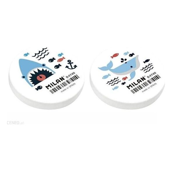 Milan GUMKA DO MAZANIA OKRĄGŁA 4,7x0,8cm MILAN SHARK ATTACK MIX WZORÓW 1szt.